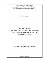 Dạy học chương Dao động cơ - Vật lí 12 theo hướng rèn luyện kỹ năng sử dụng sách giáo khoa cho học sinh THPT