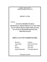 Xây dựng mô hình ứng dụng chế phẩm E.M – Bokasi trong xử lý chất thải tại các trang trại gà thuộc xóm Ao Vàng - xã Cao Ngạn - thành phố Thái Nguyên - tỉnh Thái Nguyên.