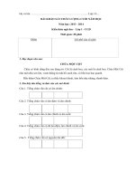 Đề kiểm tra cuối học kì 2 môn Tiếng Việt lớp 1 năm 2013 - 2014 trường Tiểu học Lê Văn Tám, Lào Cai