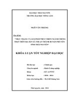 Thực trạng và giải pháp cho phát triển ngành trồng trọt trên địa bàn xã Thuận Thành - Huyện Phổ Yên - Tỉnh Thái Nguyên.