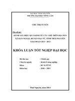Đánh giá hiệu quả kinh tế cây chè trên địa bàn xã Bản Ngoại, huyện Đại Từ, tỉnh Thái Nguyên giai đoạn 2011 - 2013.