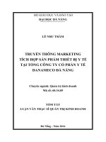 Truyền thông marketing tích hợp cho sản phẩm thiết bị y tế tại tổng công ty cổ phần y tế DANAMECO đà nẵng