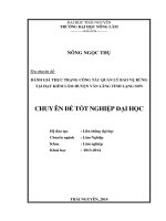 Đánh giá thực trạng công tác quản lý và bảo vệ rừng tại hạt Kiểm Lâm huyện Văn Lãng tỉnh Lạng Sơn.