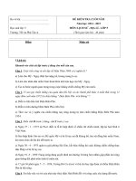 Đề thi cuối năm môn Lịch sử - Địa lý lớp 5 năm 2014 - 2015 trường tiểu học An Phú Tân A, Trà Vinh