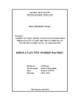 Nghiên cứu thực trạng và đề xuất giải pháp phát triển sản xuất và tiêu thụ chè của HTX chè Tân Hương - xã Phúc Xuân - Tp.Thái Nguyên.