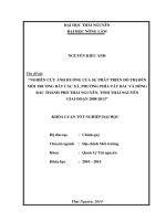 Nghiên cứu ảnh hưởng của sự phát triển đô thị đến môi trường đất các xã, phường phía Đông Bắc và Tây Bắc thành phố Thái Nguyên, tỉnh Thái Nguyên giai đoạn 2008-2013.