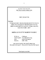Đánh giá thực trạng tranh chấp đất đai và công tác giải quyết tranh chấp đất đai trên địa bàn huyện Cao Lộc – Tỉnh Lạng Sơn giai đoạn 2009 - 2013.