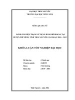Đánh giá hiện trạng sử dụng hầm khí Biogas tại huyện Phú Bình, tỉnh Thái Nguyên giai đoạn 2010 – 2013.