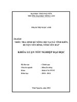 Điều tra sinh kế nông hộ tại xã Vĩnh Kiên, huyện Yên Bình, tỉnh Yên Bái.
