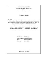 Ảnh hưởng của việc bổ sung chế phẩm Egg Stimulant đến khả năng sản xuất trứng của gà Ai Cập lai nuôi tại trại gà giống Thịnh Đán tỉnh Thái Nguyên.