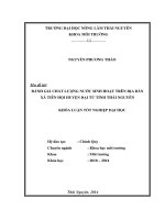 Đánh giá chất lượng nước sinh hoạt trên địa bàn xã Tiên Hội, huyện Đại Từ, tỉnh Thái Nguyên.