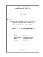 Đánh giá công tác cấp giấy chứng nhận quyền sử dụng đất huyện Thọ Xuân – tỉnh Thanh Hóa giai đoạn 2011-2013.