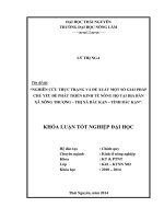 Nghiên cứu thực trạng và đề xuất một số giải pháp chủ yếu để phát triển kinh tế nông hộ tại địa bàn xã Nông Thượng – thị xã Bắc Kạn – tỉnh Bắc Kạn.