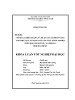 Đánh gíá hiện trạng và đề xuất một số giải pháp nâng cao hiệu quả sử dụng đất nông nghiệp huyện Cao Phong – Tỉnh Hòa Bình.