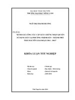 Đánh giá công tác cấp giấy chứng nhận quyền sử dụng đất tại phường Thịnh Đán – TP.Thái Nguyên giai đoạn 2011-1013.