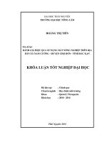 Đánh giá hiệu quả sử dụng đất nông nghiệp trên địa bàn xã Nam Cường - huyện Chợ Đồn - tỉnh Bắc Kạn.