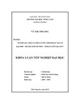 Đánh giá chất lượng nước sinh hoạt tại xã Đại Phú - huyện Sơn Dương - tỉnh Tuyên Quang.