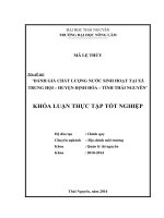 Đánh giá chất lượng nước sinh hoạt tại xã Trung Hội - huyện Định Hóa - tỉnh Thái Nguyên.