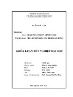 Giải pháp phát triển kinh tế hộ tại xã Dân Chủ - huyện Hòa An - tỉnh Cao Bằng.