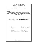 Vai trò của phụ nữ dân tộc trong phát triển kinh tế hộ gia đình tại xã Bế Triều, huyện Hòa An, tỉnh Cao Bằng.