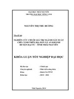 Nghiên cứu chuỗi giá trị ngành sản xuất chè cành trên địa bàn xã An Khánh, huyện Đại Từ, tỉnh Thái Nguyên.