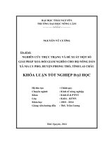 Nghiên cứu thực trạng và đề xuất một số giải pháp xoá đói giảm nghèo cho hộ nông dân xã Ma Ly Pho huyện Phong Thổ tỉnh Lai Châu.