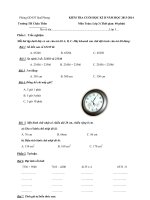 Đề kiểm tra cuối học kì 2 môn Toán lớp 3 năm học 2013-2014 trường tiểu học Châu Thôn, Nghệ An Đề thi cuối học kì 2 lớp 3 môn Toán