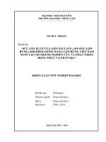 Sức sản xuất của lợn nái lai F (3 4 máu lợn rừng) khi phối giống bằng lợn rừng Việt Nam nuôi tại Chi nhánh NC&PT động thực vật bản địa.