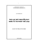 Thơ lục bát Nguyễn Duy nhìn từ thi pháp thể loại