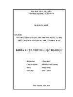 Đánh giá hiện trạng môi trường nước tại thị trấn Chợ Mới, huyện Chợ Mới, tỉnh Bắc Kạn.