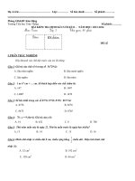 Đề kiểm tra định kì cuối kì 2 môn Toán lớp 3 trường tiểu học Toàn Thắng, Hưng Yên năm 2013 - 2014
