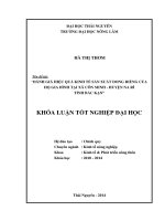 Đánh giá hiệu quả kinh tế sản xuất Dong riềng của hộ gia đình tại xã Côn Minh, huyện Na Rì, tỉnh Bắc Kạn.