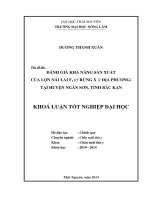 Đánh giá khả năng sản xuất của lợn nái lai F (♂ rừng x ♀ địa phương) tại huyện Ngân Sơn, tỉnh Bắc Kạn.