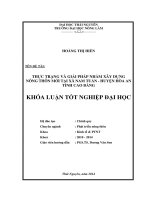 Thực trạng và giải pháp nhằm xây dựng nông thôn mới tại xã Nam Tuấn, huyện Hoà An, tỉnh Cao Bằng.