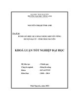 Đánh giá hiệu quả hoạt động khuyến nông huyện Đại Từ - tỉnh Thái Nguyên.