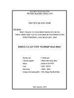 Thực trạng và giải pháp nhằm xây dựng nông thôn mới tại xã Tam Hợp – huyện Bình Xuyên – tỉnh Vĩnh Phúc giai đoạn 2011 – 2015.