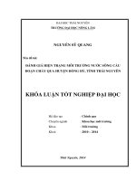 Đánh giá hiện trạng môi trường nước sông Cầu đoạn chảy qua huyện Đồng Hỷ, tỉnh Thái Nguyên.