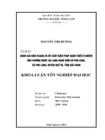 Đánh giá hiện trạng và đề xuất biện pháp giảm thiểu ô nhiễm môi trường nước tại làng nghề gốm sứ Phù Lãng, Xã Phù Lãng, Huyện Quế Võ, Tỉnh Bắc Ninh