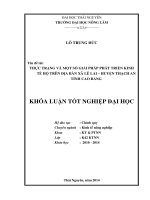 Thực trạng và một số giải pháp phát triển kinh tế hộ trên địa bàn xã Lê Lai - Huyện Thạch An - Tỉnh Cao Bằng.