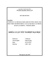 Đánh giá vai trò hoạt động khuyến nông trong việc phát triển mô hình trồng cam tại thị trấn Cao Phong - huyện Cao phong - tỉnh Hòa Bình.