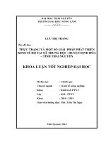 Thực trạng và một số giải pháp phát triển kinh tế hộ tại xã Trung Hội, huyện Định Hóa, tỉnh Thái Nguyên.
