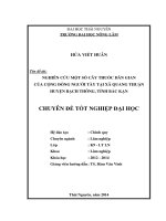 Nghiên cứu một số cây thuốc dân gian của cộng đồng người Tày tại xã Quang Thuận - huyện Bạch Thông - tỉnh Bắc Kạn.