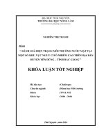 Đánh giá hiện trạng môi trường nước mặt tại một số khu vực nguy cơ ô nhiễm cao trên địa bàn huyện Yên Dũng – tỉnh Bắc Giang.