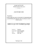 Đánh giá hiệu quả quản lý thu thuế ở các hộ kinh doanh cá thể trên địa bàn thị trấn Việt Lâm, huyện Vị Xuyên, tỉnh Hà Giang.