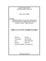 Đánh giá công tác cấp giấy chứng nhận quyền sử dụng đất trên địa bàn xã Hòa Cư - huyện Cao Lộc - tỉnh Lạng Sơn.