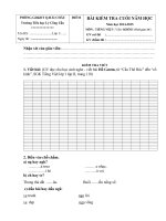 Đề kiểm tra cuối năm môn Tiếng Việt khối lớp 1 năm học 2014-2015 trường tiểu học Lý Công Uẩn, thành phố Đà Nẵng