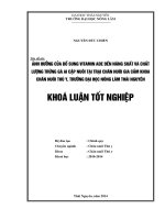 Ảnh hưởng của bổ sung vitamin ADEđến năng suất và chất lượng trứng gà Ai Cập nuôi tại trại Chăn nuôi gia cầm khoa Chăn nuôi thú y, trường Đại học Nông Lâm Thái Nguyên.