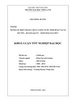 Đánh giá hiện trạng chất lượng nước sinh hoạt tại xã Mỹ Yên - huyện Đại Từ - tỉnh Thái Nguyên.
