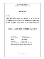 Tìm hiểu thực trạng môi trường và đề xuất giải pháp khắc phục ở làng nghề miến dong Việt Cường xã Hóa Thượng huyện Đồng Hỷ tỉnh Thái Nguyên.