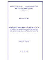 Đánh giá thực trạng quản lý, sử dụng đất của các tổ chức được nhà nước giao đất, tho thuê đất trên địa bàn quận Thanh Xuân, thành phố Hà Nội
